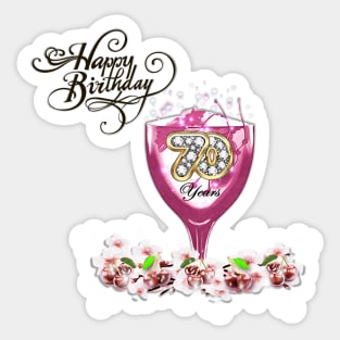 Happy 70th Birthday Greeting Sticker